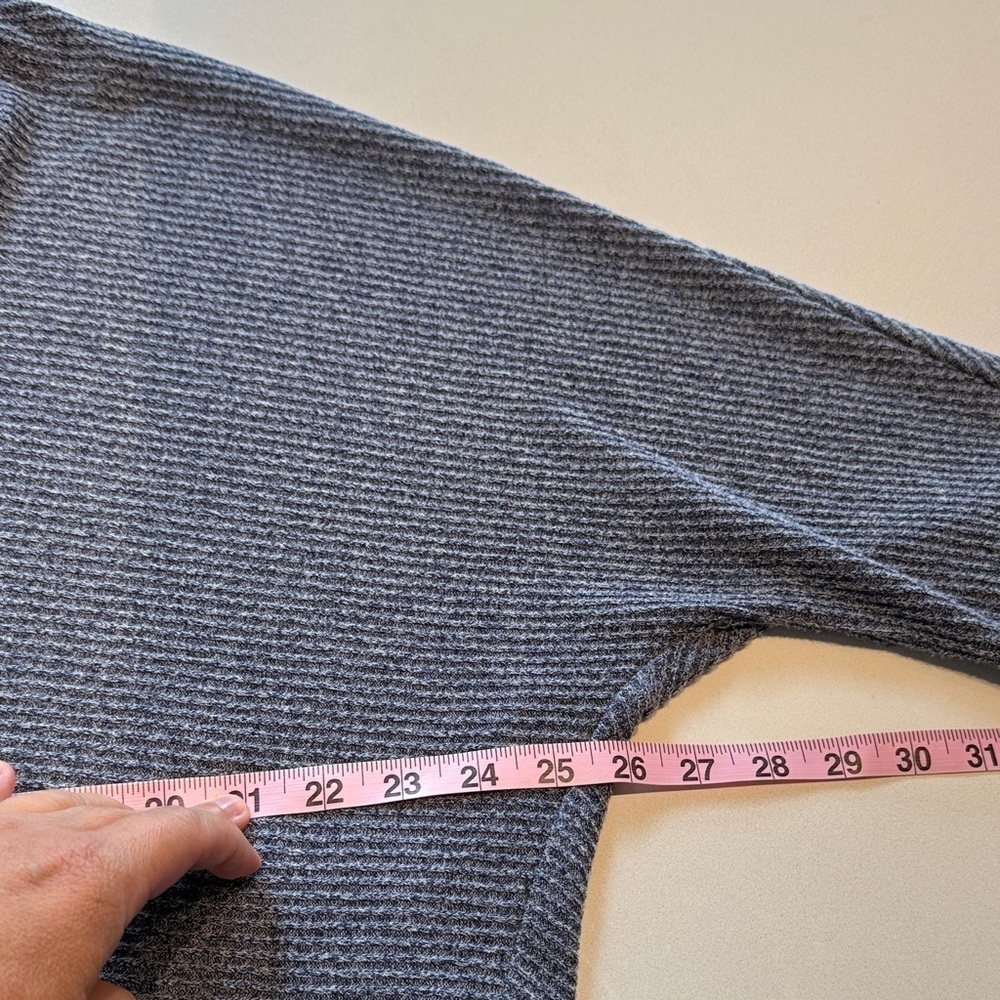 GAP Cocoon Cardigan Sweater, Ribbed, Heathered Blue, Size L - Picture 7 of 8